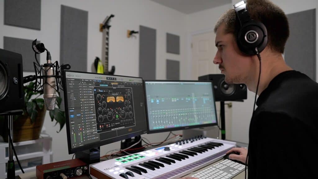 Arthur Fox Producing Music In His Home Studio 2024